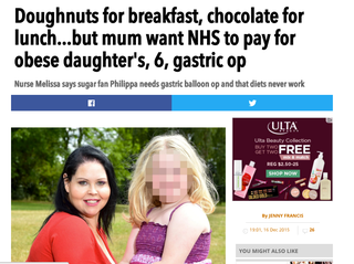 Illustration for article titled The Sun Fat Shames Six Year Old With Lies...Refuses To Take Article Down